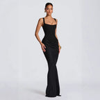 Damen Elegantes Maxi-Kleid mit raffinierten Drapierungen R&B
