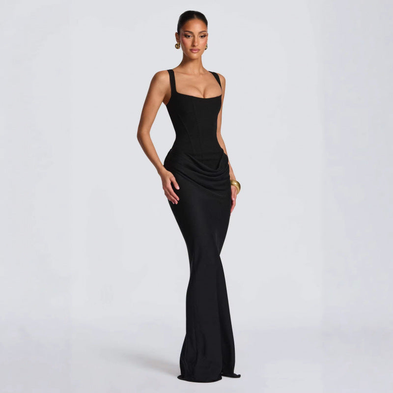 Damen Elegantes Maxi-Kleid mit raffinierten Drapierungen R&B