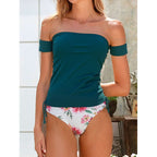 Damen Oberteil und Unterteil Bikini Set mit verstellbaren Riemen und floralem Design R&B