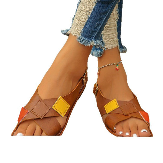 Damen Riemchen-Sandalen mit bunten Akzenten R&B