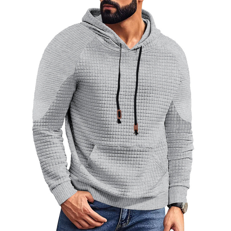 Herren strukturierter Kapuzenpullover mit modernem Design und praktischen Taschen R&B