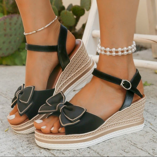 Damen Wedge-Sandalen mit elegantem Schleifen-Design R&B