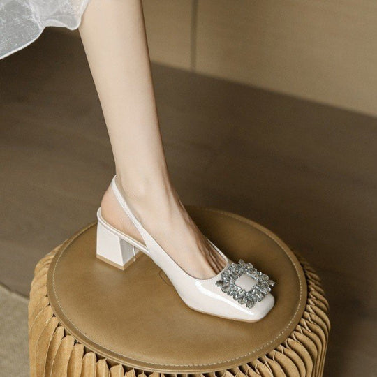 Damen elegante Slingback-Pumps mit funkelndem Schmuckdetail R&B