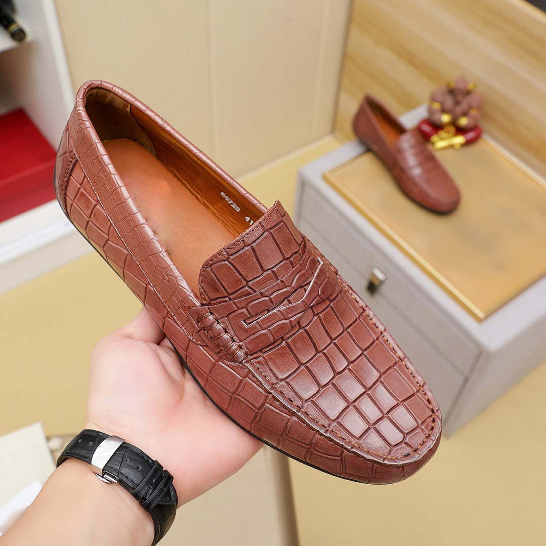 Herren Mokassin im eleganten Krokodil-Leder-Design R&B