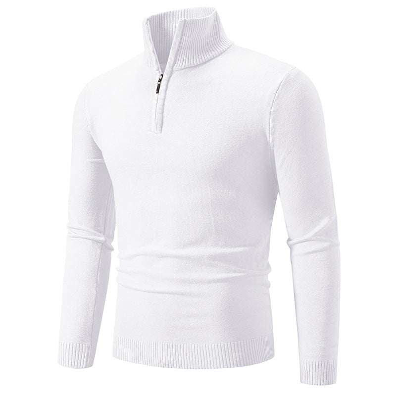 Herren Strickpullover mit hohem Kragen und praktischen Reißverschluss R&B