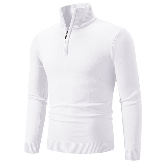 Herren Strickpullover mit hohem Kragen und praktischen Reißverschluss R&B