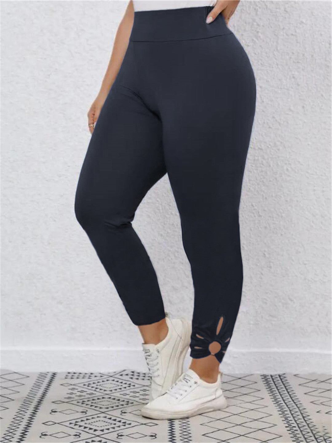 Damen Hochbundige Leggings mit stilvollen Schnittdetails R&B