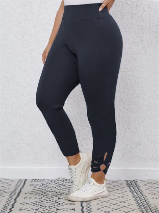 Damen Hochbundige Leggings mit stilvollen Schnittdetails R&B