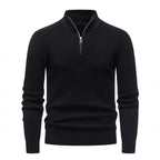 Herren Strickpullover mit modernem Stehkragen und feinem Rippdesign R&B