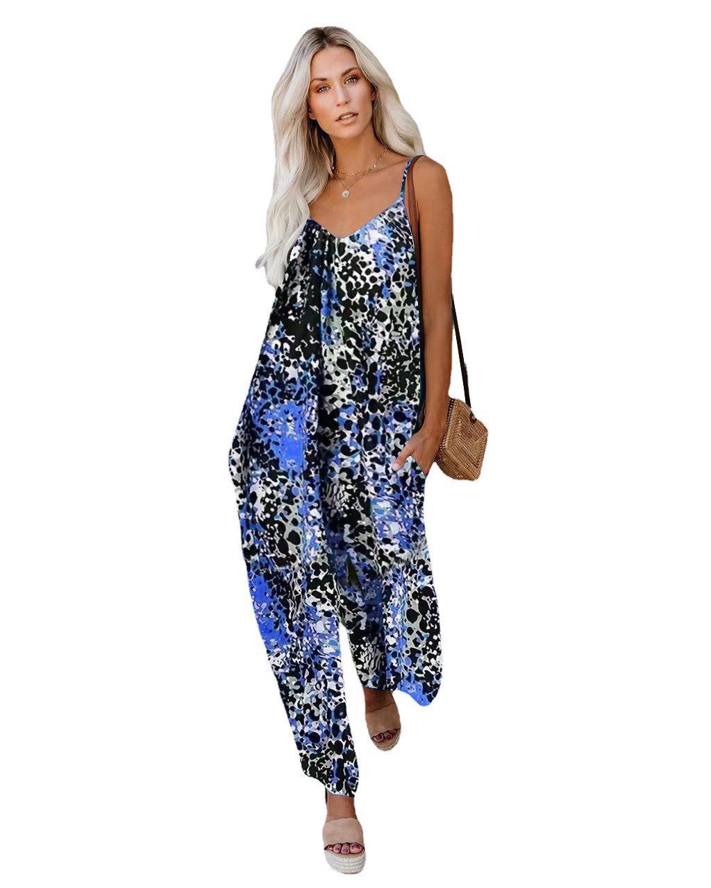 Damen Jumpsuit mit lässigem Schnitt und modischem Leopardenmuster R&B