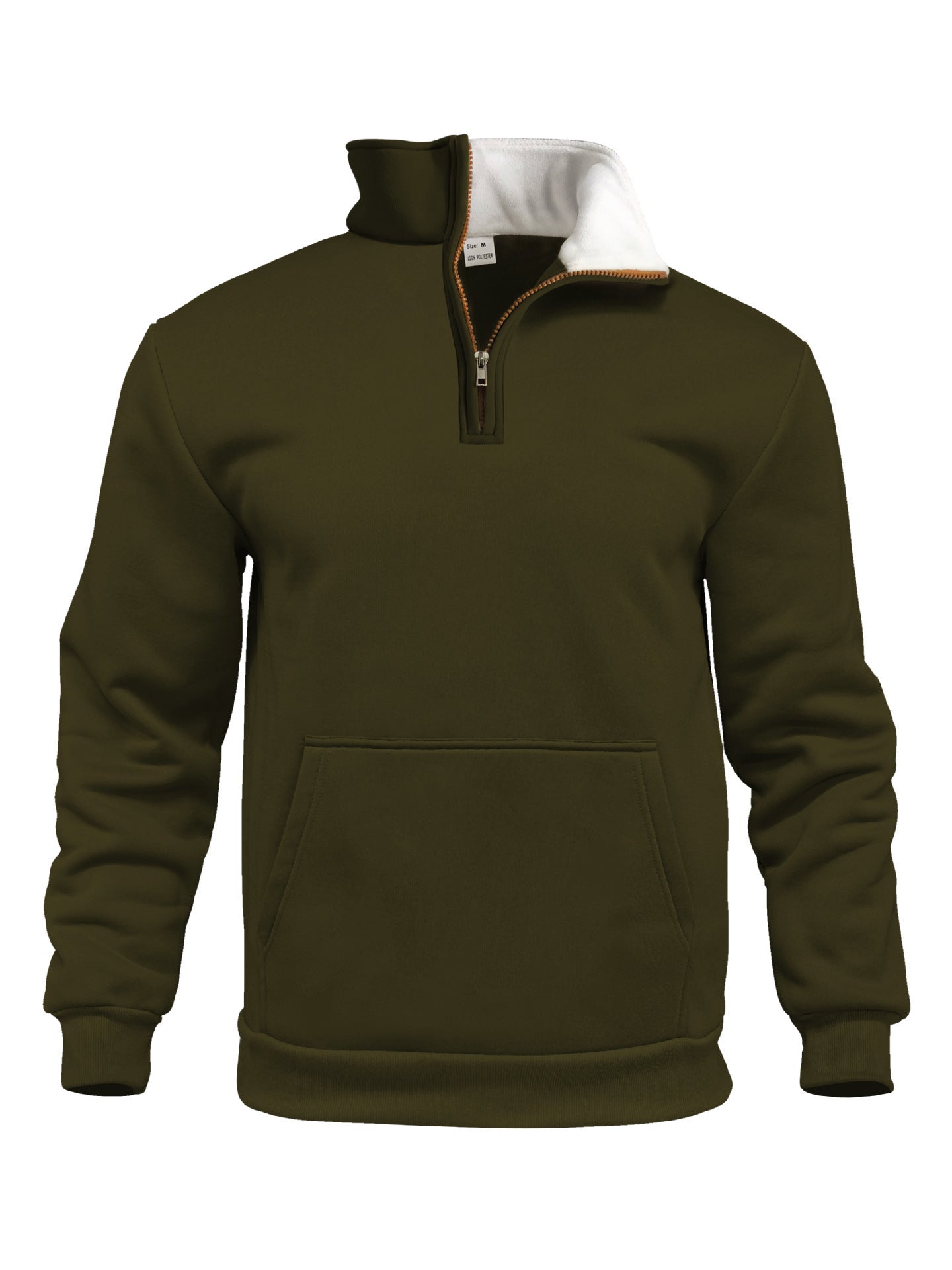Herren sportlicher Kapuzenpullover mit halbem Reißverschluss und praktischer Kängurutasche R&B