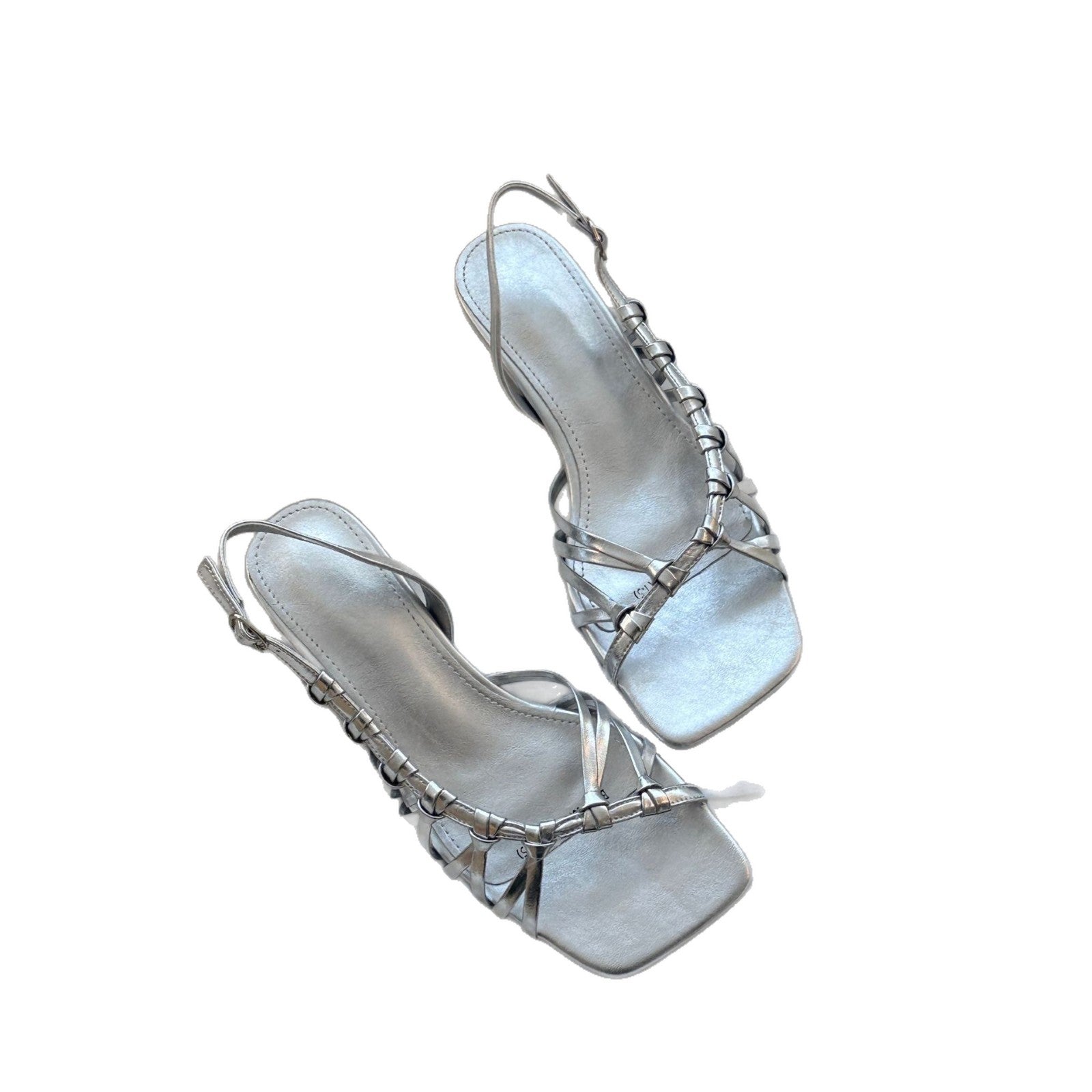 Damen Elegante Slingback-Sandalen mit schimmerndem Obermaterial und modischem Riemendesign R&B