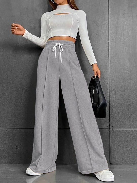 Damen weite Freizeit-Hose mit elastischem Bund und seitlichen Taschen R&B