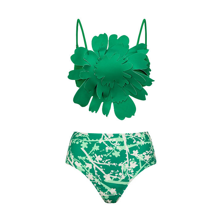 Damen Bikiniset mit besonderem Blumendekor und langem Wickelrock R&B