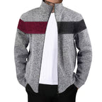 Herren Sportjacke mit kontrastierenden Farben und hohem Stehkragen