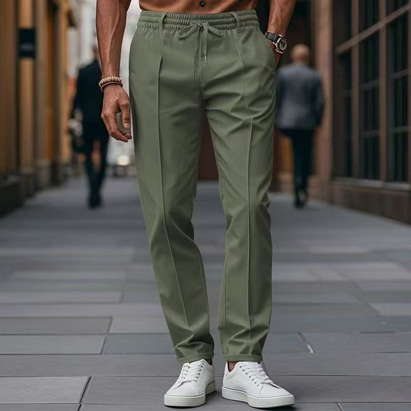 Herren elegante Freizeit-Hose mit elastischem Bund und seitlichen Eingrifftaschen R&B