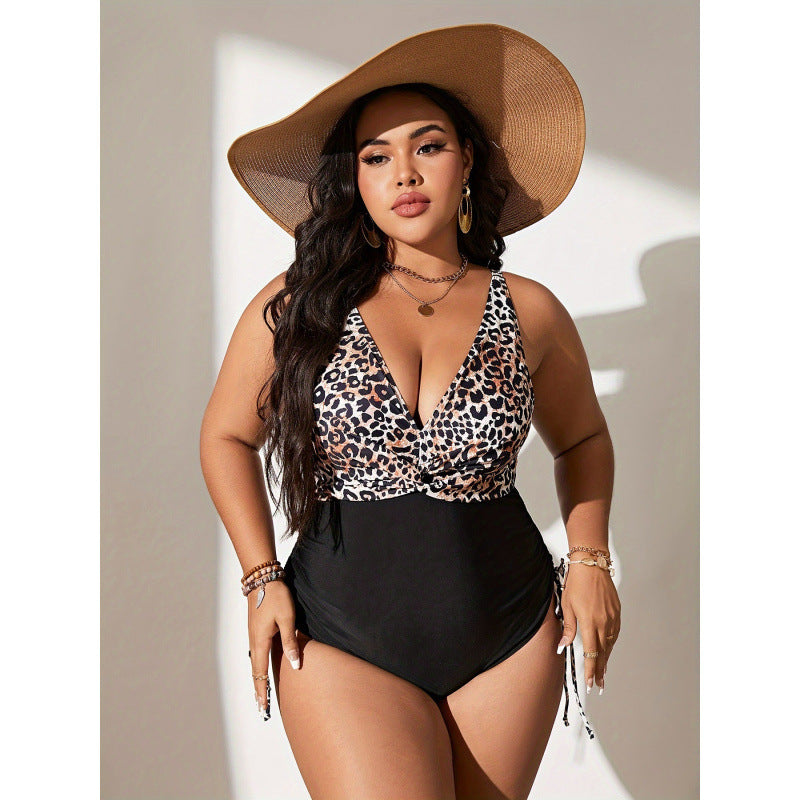 Damen Einteiler Badeanzug mit animalischem Print und figurformendem Design R&B