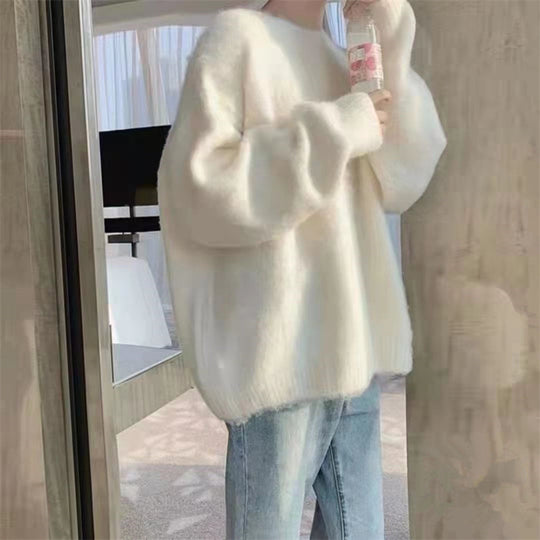 Damen Hochwertiger Strickpullover mit klassischem Rundhalsausschnitt und lässigem Schnitt R&B