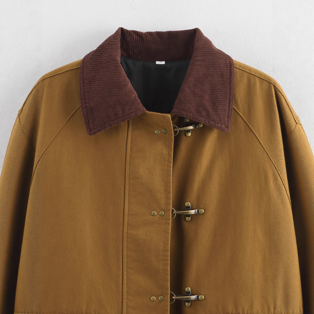 Damen utility Jacke mit dekorativen Knopfdetails R&B