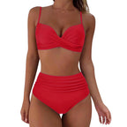 Damen High-Waist Tierdruck-Bikini-Set R&B