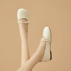 Damen Ballerinas mit perlenverziertem Riemen und elegantem Design R&B