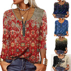 Damen Langarmshirt mit schimmerndem Glitzerdetail und halsfernem Reißverschluss R&B
