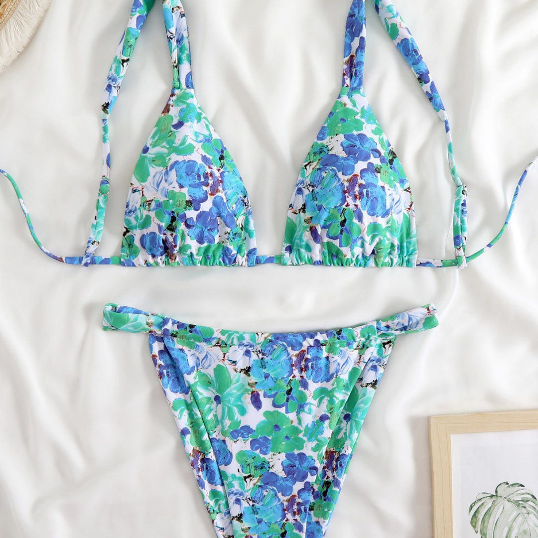 Damen Triangel-Bikini-Set mit modischem Tiermuster R&B