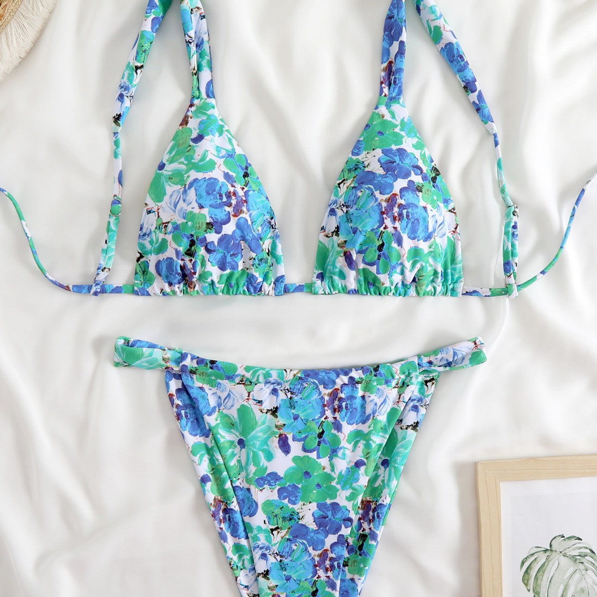 Damen Triangel-Bikini-Set mit modischem Tiermuster R&B