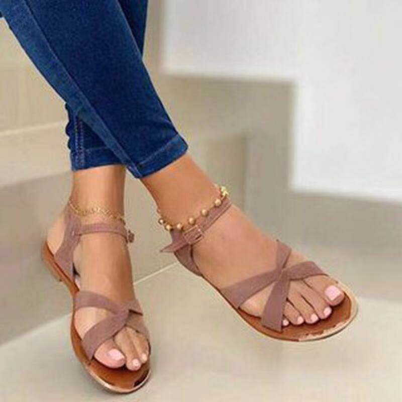 Damen elegante flache Sandalen R&B