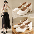 Damen elegante Mary Jane Schuhe mit Blockabsatz R&B