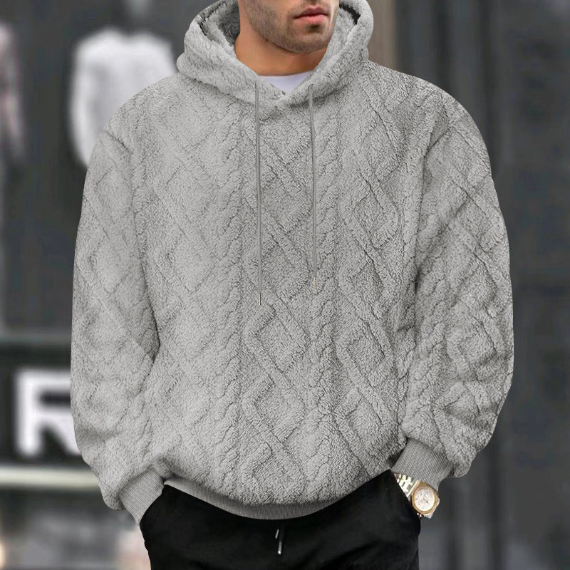 Herren Hoodiekapuzenpullover aus kuscheligem Material mit Struktur R&B