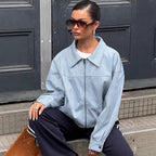 Damen elegante Kunstjacke mit modischen Akzenten R&B