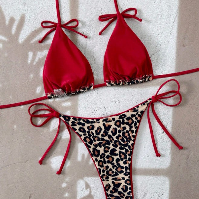 Damen Triangel-Bikini mit aufregendem Leopardenmuster R&B