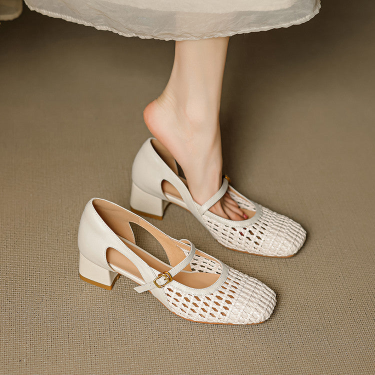Damen elegante Slingback-Ballerinas mit dekorativer Schnalle R&B