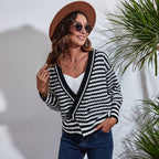 Damen Pullover mit modernem Wellenmuster und lässigem Schnitt R&B