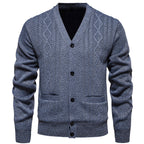 Herren klassische Strickjacke mit strukturiertem Design und praktischen Taschen R&B