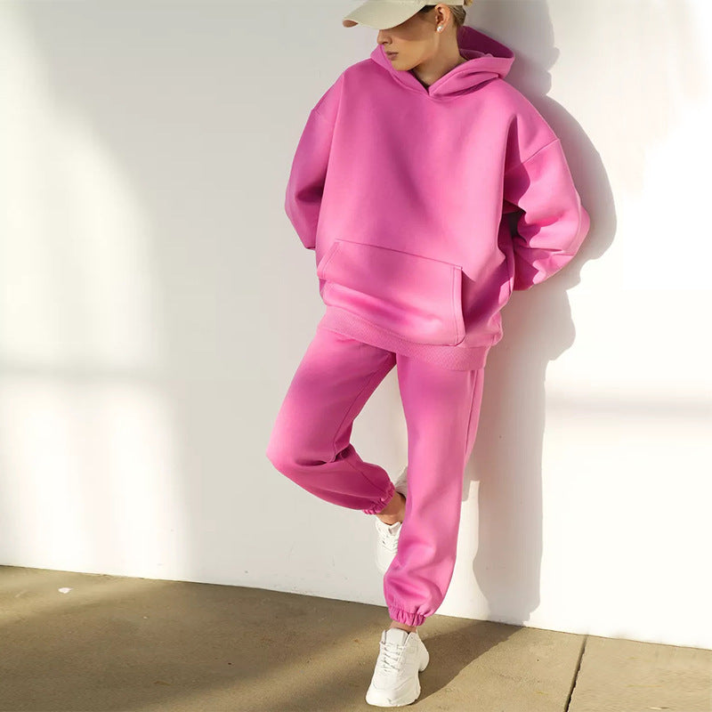 Damen Lässiger Kapuzenanzug mit weitem Schnitt und praktischen Taschen R&B