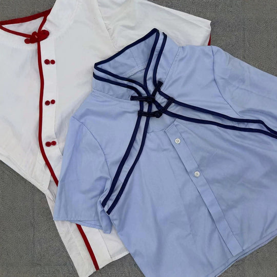 Damen Elegante Chiffon-Bluse mit Stehkragen und Rüschendetails R&B