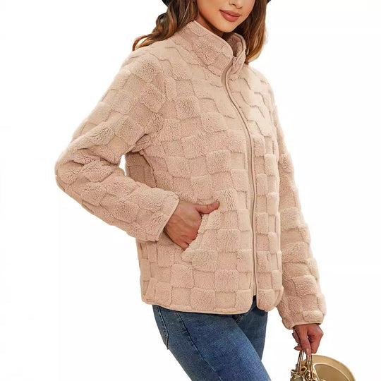 Damen kuschelige Fleecejacke R&B