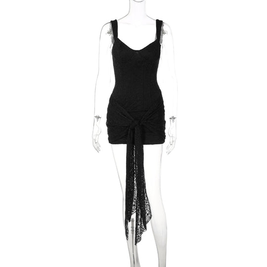 Damen Elegantes Kleid mit Spitzenverzierungen und Raffungsdetails R&B