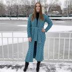 Damen Grobstrickmantel mit offenem Schnitt und praktischen Taschen R&B