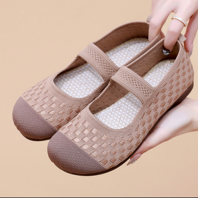 Damen Bequeme Ballerinas mit flexiblem Gummiband und atmungsaktivem Obermaterial R&B