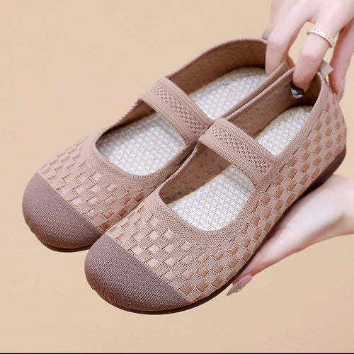Damen Bequeme Ballerinas mit flexiblem Gummiband und atmungsaktivem Obermaterial R&B