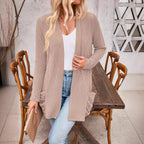 Damen Strickjacke mit Raffung und praktischen Taschen R&B