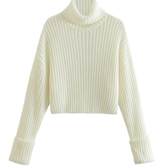Damen Strickpullover mit hohem Kragen R&B