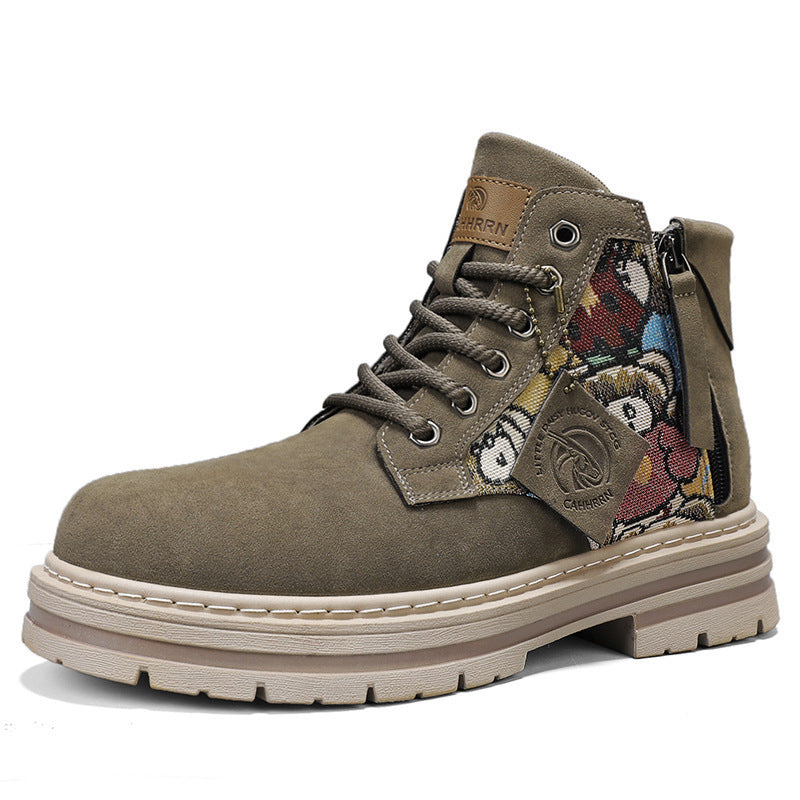 Damen Modische Schnürstiefel mit einzigartigem floralen Design und robustem Profil R&B