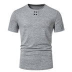 Herren Kurzarm-Henley-T-Shirt mit modischem Knopfdesign und atmungsaktiver Baumwollqualität