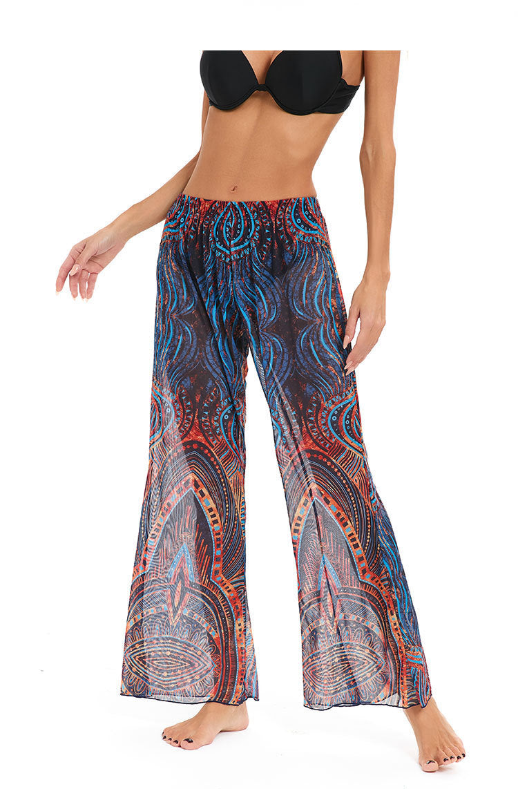 Damen Leggings aus luftiger, transparenter Stoffqualität mit exotischem Muster R&B