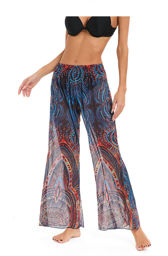 Damen Leggings aus luftiger, transparenter Stoffqualität mit exotischem Muster R&B
