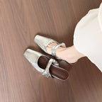 Damen elegante Sling-Pump mit modischem Schleifenakzent und komfortablem Blockabsatz R&B